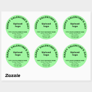 Sticker Rond Salutation de Saint-Valentin pour le vert clair
