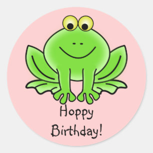 Sticker Rond Salutation drôle de bande dessinée d'anniversair