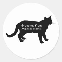 Salutation Du Chat Silhouette Noir Personnalisé