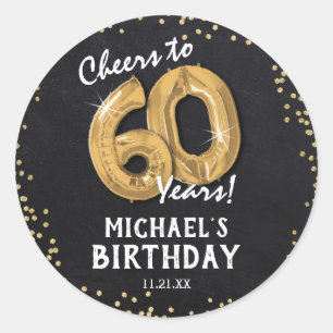 Sticker Rond Salutations à 60 ans ! Anniversaire 60 ans