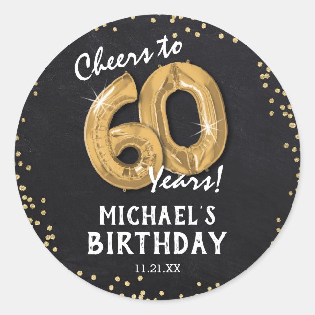 Sticker Rond Salutations à 60 ans ! Anniversaire 60 ans (Devant)