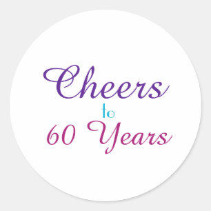 Sticker Rond Salutations à 60 ans jolies