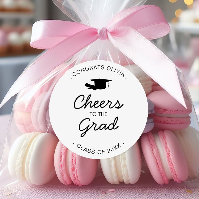 Sticker Rond Salutations à la Grad Graduation Party Classe de 2 (Créateur téléchargé)