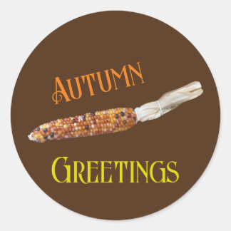 Sticker Rond Salutations d'automne