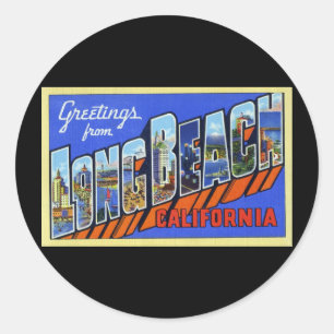 Sticker Rond Salutations de Long Beach la Californie