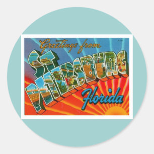 Sticker Rond Salutations de St Petersburg la Floride