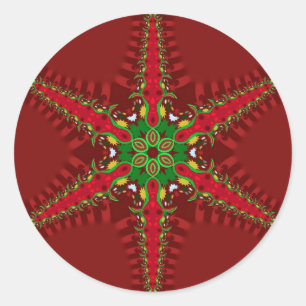 Sticker Rond Salutations de vacances Red Star