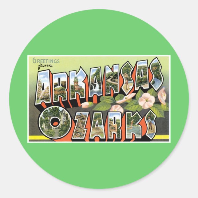 Sticker Rond Salutations des Ozarks ! (Devant)