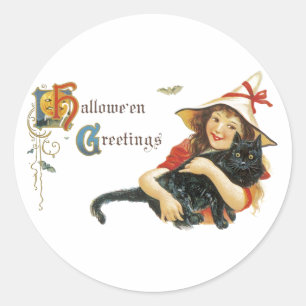 Sticker Rond Salutations d'Halloween vintage