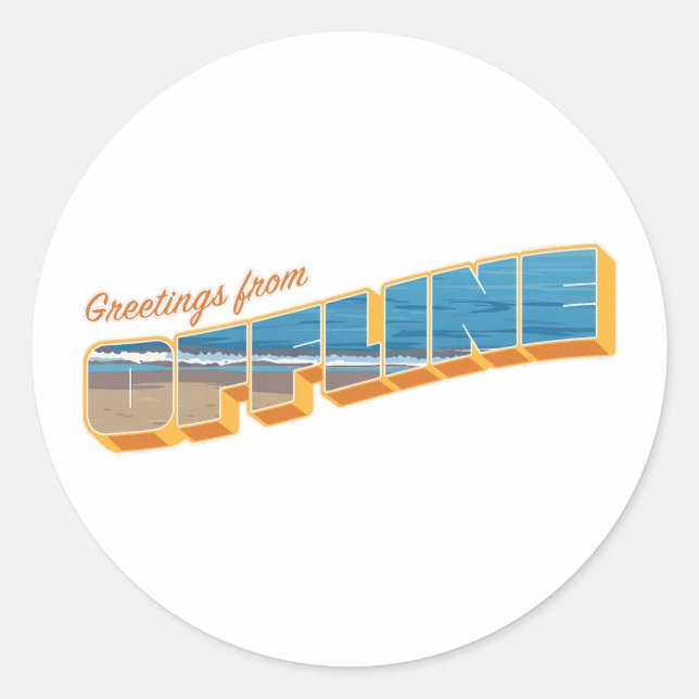 Sticker Rond Salutations hors ligne (Devant)