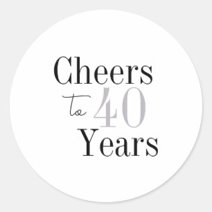 Sticker Rond Salutations jusqu'à 40 Anniversaire minimum d'arge