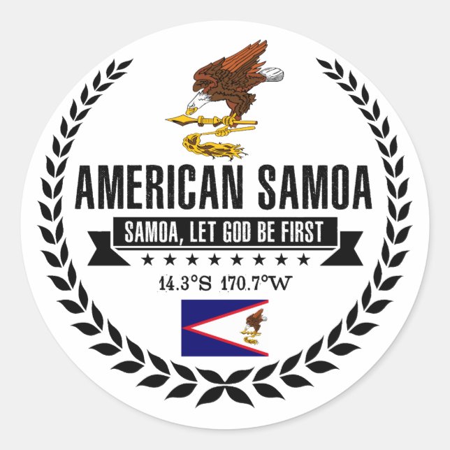 Sticker Rond Samoa américaines (Devant)