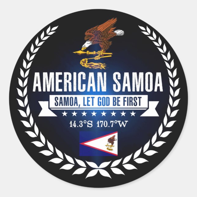 Sticker Rond Samoa américaines (Devant)