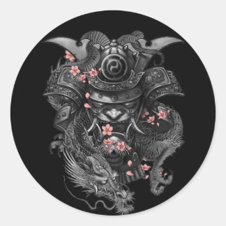 Sticker Rond Samouraï