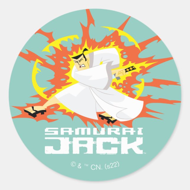 Sticker Rond Samurai Jack Energy Graphic (Devant)