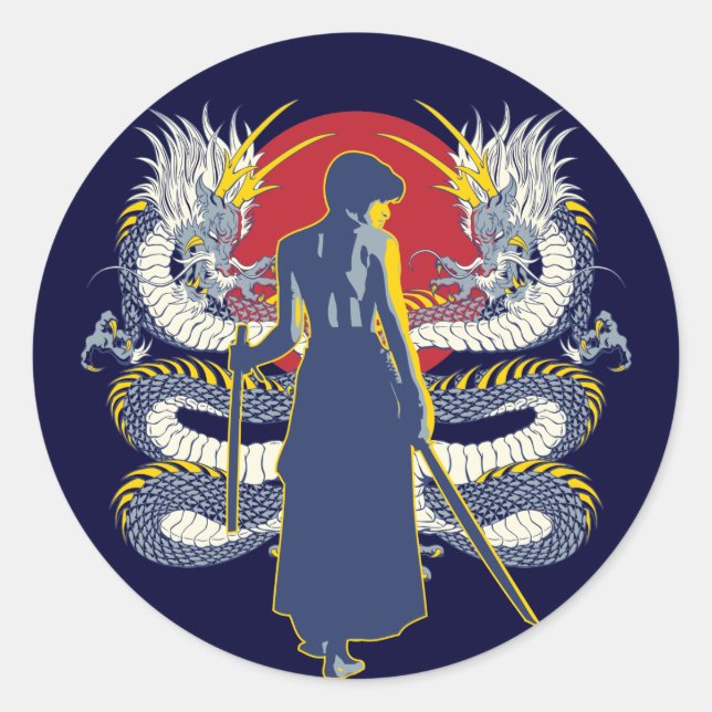 Sticker Rond Samurai Sept (Devant)