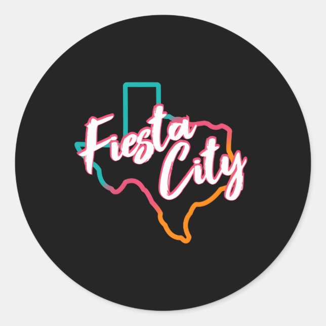 Sticker Rond San Antonio Fiesta City (Devant)