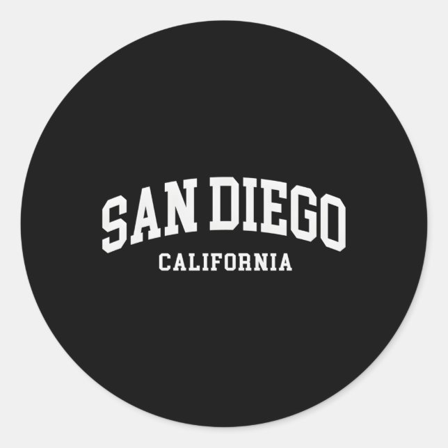 Sticker Rond San Diego California Sd (Devant)
