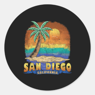 Sticker Rond San Diego California Vintage Souvenir dévêtu