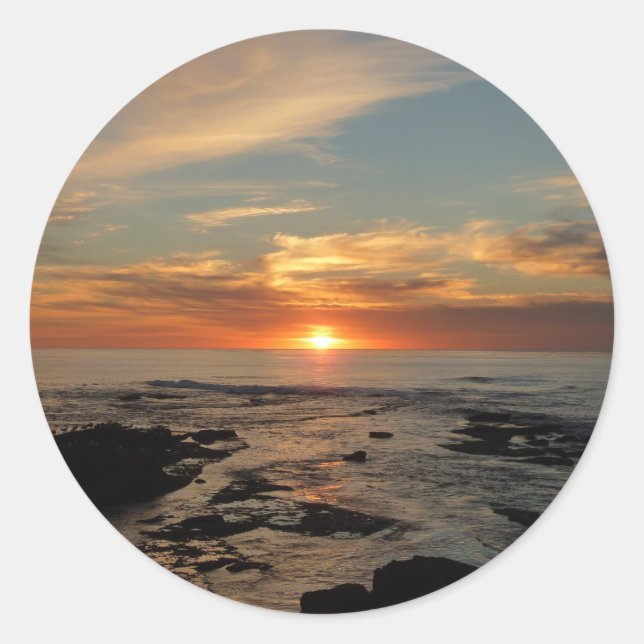 Sticker Rond San Diego Sunset II California Seascape (Devant)