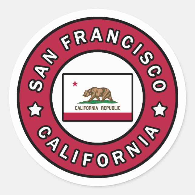 Sticker Rond San Francisco Californie (Devant)
