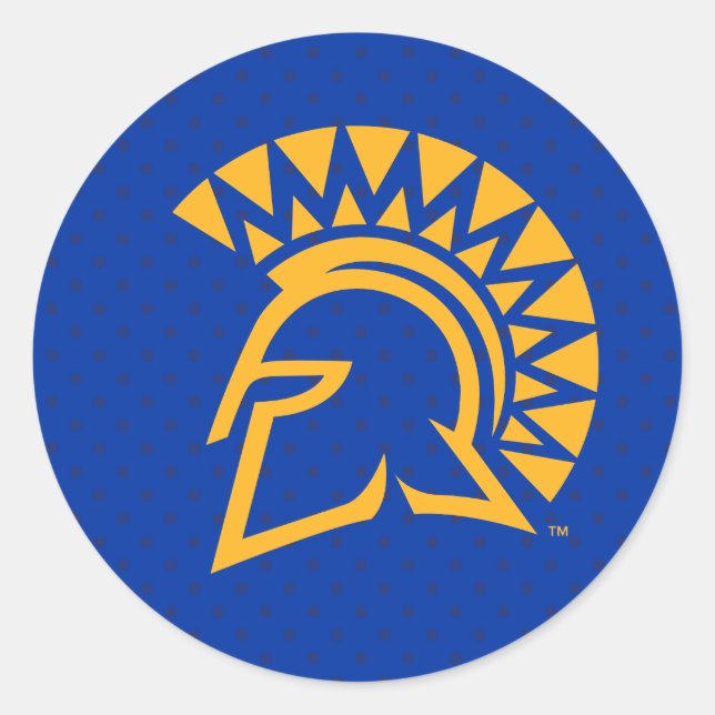 Sticker Rond San Jose State Spartans Polka Dot Motif (Devant)