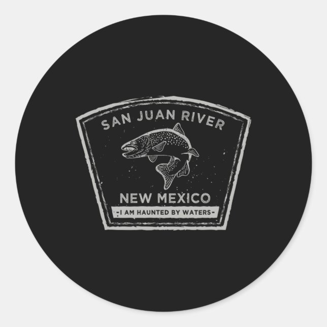 Sticker Rond San Juan River New Mexico Fly Fishing Shirt  (Devant)
