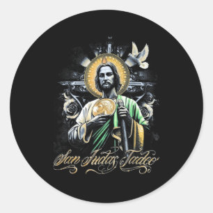 Sticker Rond San Judas Tadeo Art Religieux Saints Catholiques D