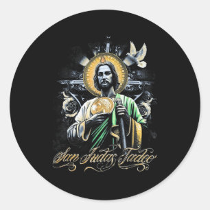 Sticker Rond San Judas Tadeo Art Religieux Saints Catholiques D