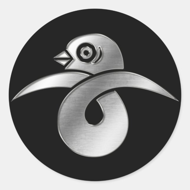 Sticker Rond Sanada Clan Kamon Argent Chrome (Devant)