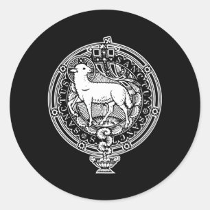 Sticker Rond Sanctus Agnus Dei Lamb Dieu Catholique Traditionne