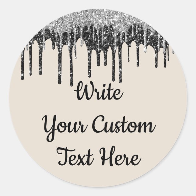 Sticker Rond Sand Tan Silver Anniversaire de fête d'anniversair (Devant)