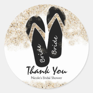 Sticker Rond Sandales Bride Flip Flop Été Plage Mariage