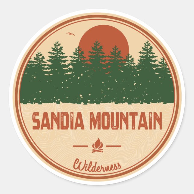 Sticker Rond Sandia Mountain Wilderness (Devant)