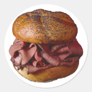 Sticker Rond Sandwich au boeuf rôti