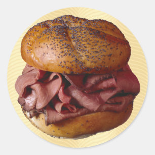 Sticker Rond Sandwich au boeuf rôti