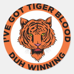 Sticker Rond Sang de tigre