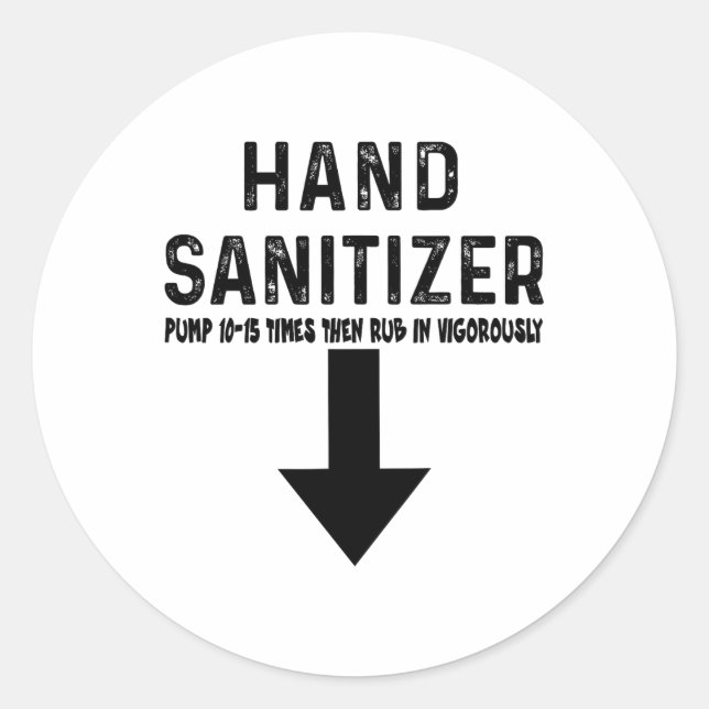 Sticker Rond Sanitaire à main Humour (Devant)