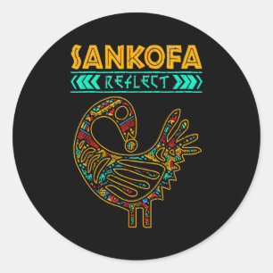 Sticker Rond Sankofa Histoire Noire Afro Africaine Fierté Homme