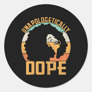 Sticker Rond Sans excuses antidrogue Afro Lady Black Pride Afri