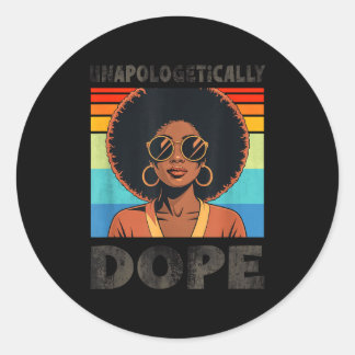 Sticker Rond Sans excuses Femme Afro Rétro Fierté