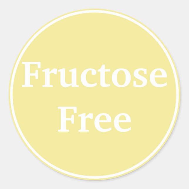 Sticker Rond Sans Fructose. Pas de fructose. Alimentation santé (Devant)