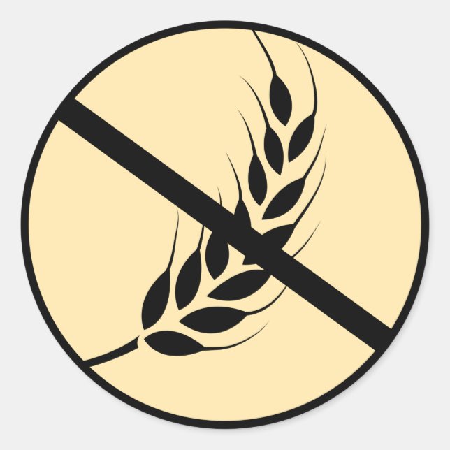Sticker rond sans gluten de blé classique (Devant)