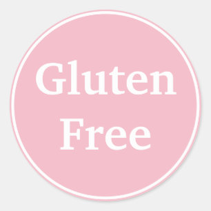 Sticker Rond Sans gluten. Texte personnalisé. Nourriture. Régim