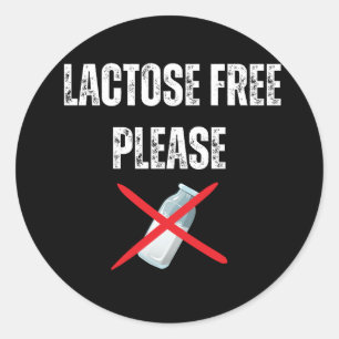 Sticker Rond Sans lactose s'il vous plaît