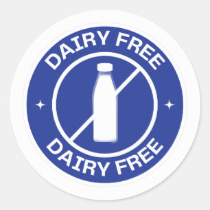 Sticker Rond Sans laiterie - Allergie alimentaire