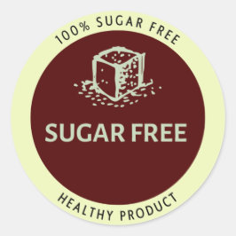 Sticker Rond Sans sucre, produit sain