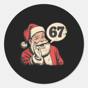 Sticker Rond Santa 67 Noël Six Sept Mème 