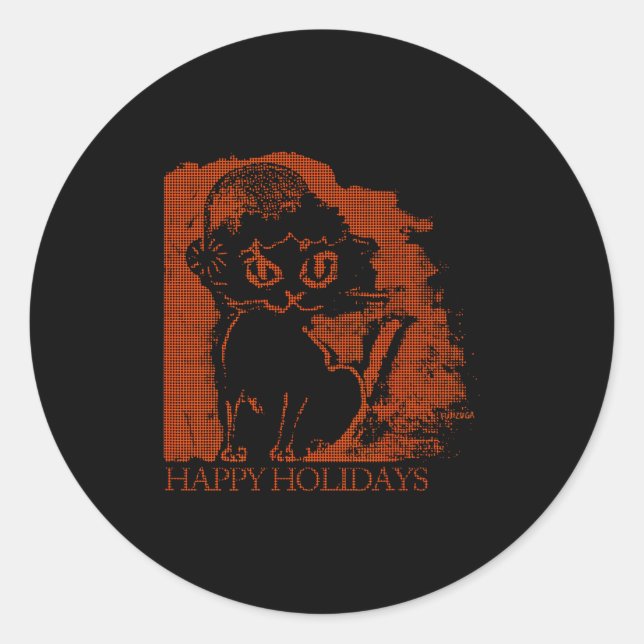 Sticker Rond Santa Cat  (Devant)