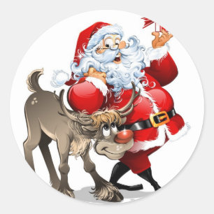 Sticker Rond Santa Claus